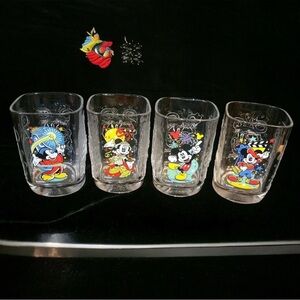 Vintage Collectibles Disney Mickey Mouse Colorful Party Glasses Set of 6